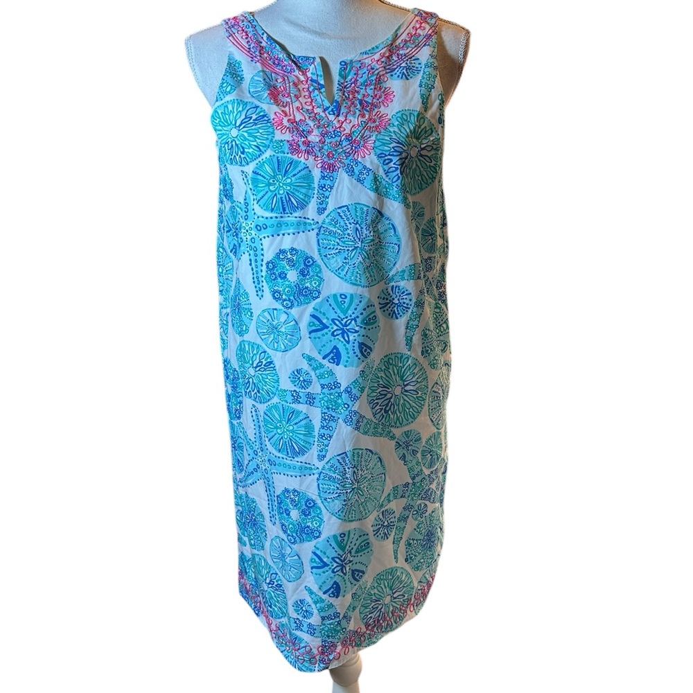 Lilly Pulitzer Sand Dollar and Starfish Shift Dress